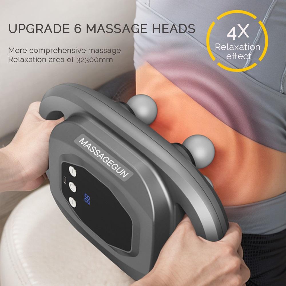 20 Gears Fascia Gun Six-head Massage Gun High Frequency Vibration Body masajeador Waist Back Massager Thigh Calf Massager Gun