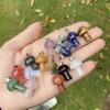 2cm Natural Crystal Jade & Pink Tiger Eye Mushroom Necklace Pendant