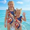 Girls One Piece Swimsuit Floral Print Sleeveless Summer Swimwear Kids Casual Comfortable Fit Soft Fabric Durable Stitching