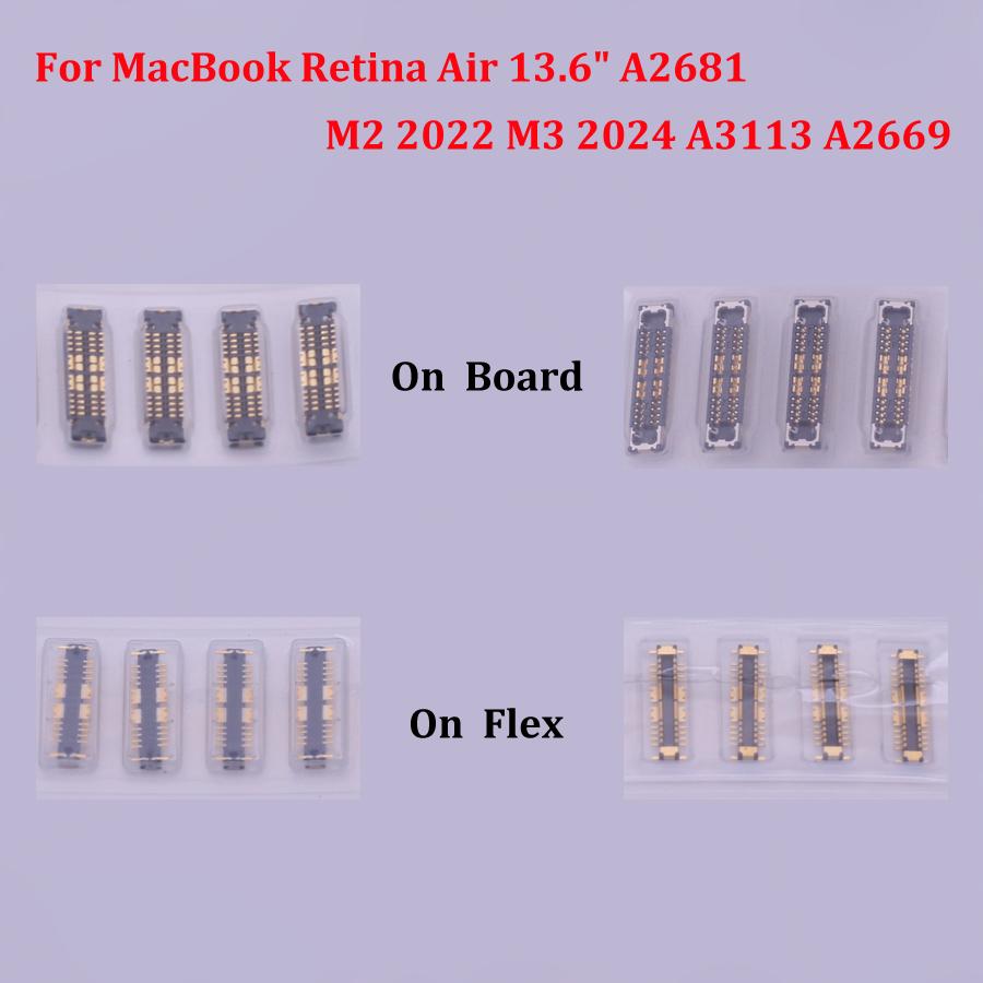 1-10PCS For MacBook Retina Air 13.6" A2681 M2 2026 M3 2026 A3113 A2669 Battery FPC Connector Contact Jack Plug Board Motherboard
