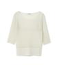 MILLO WOMEN Sheer 3/4 Sleeve Knit Top [Ash Beige]