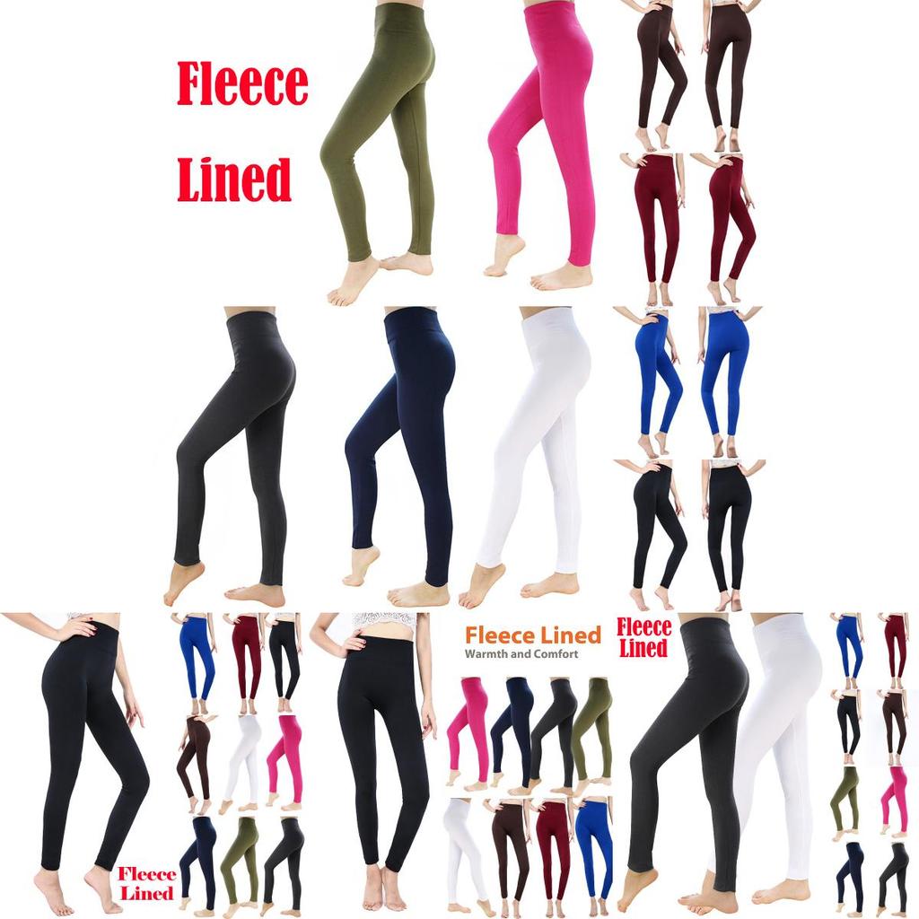 Fleece Lined Leggings For Women Winter Thermal Full Length High Waisted Supportive Pants