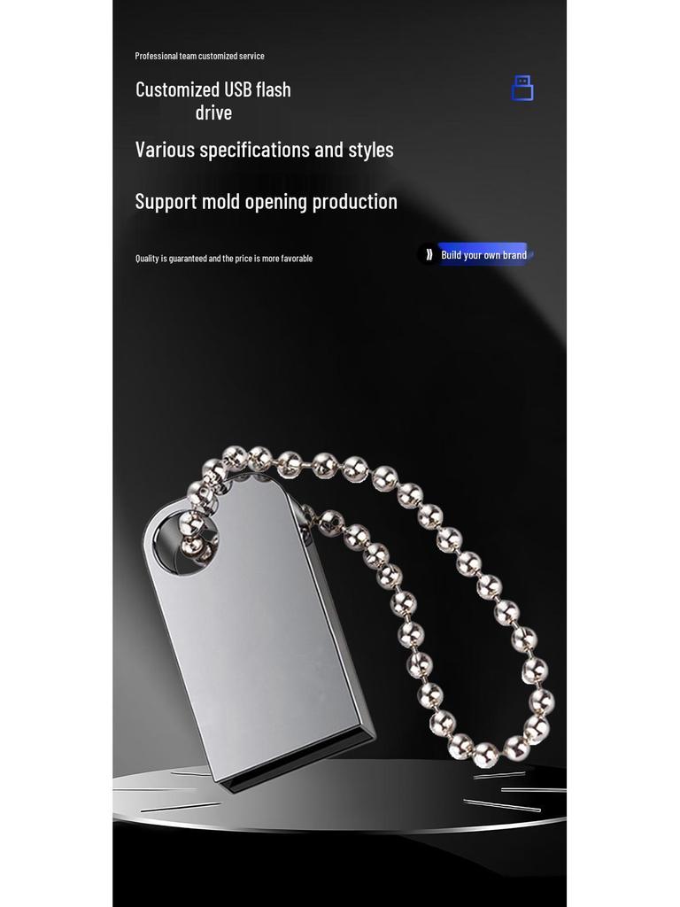 High-Speed Car USB Flash Drive - 64GB Large Capacity, Mini Metal 32GB Portable USB Flash Drive