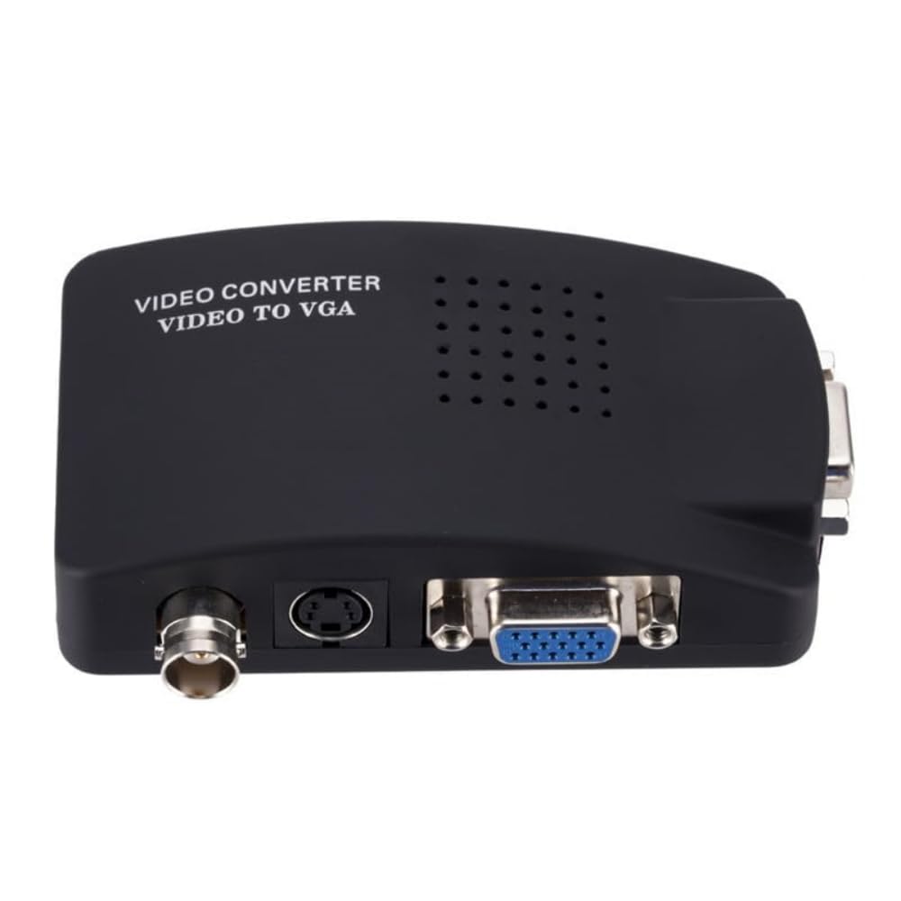SAIZHUO BNC To VGA To VGA BNC Input To VGA Output for CCTV Camera PC To TV Laptop Monitor Converter for DVR DVD Player Support PAL VGA, S-Video