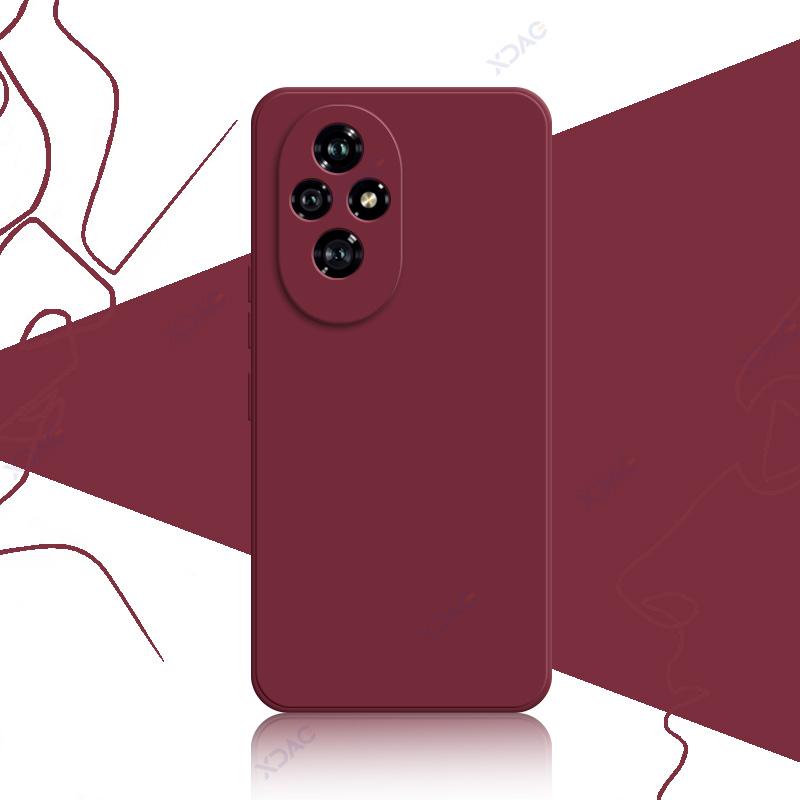 

Розкішний м який чохол для Honor 200 Pro Honor200 200Pro 5G 360 Захист країв Квадратний Рідкий Силіконовий Чохол для телефону Щит Honor 200 5G вина червоного кольору