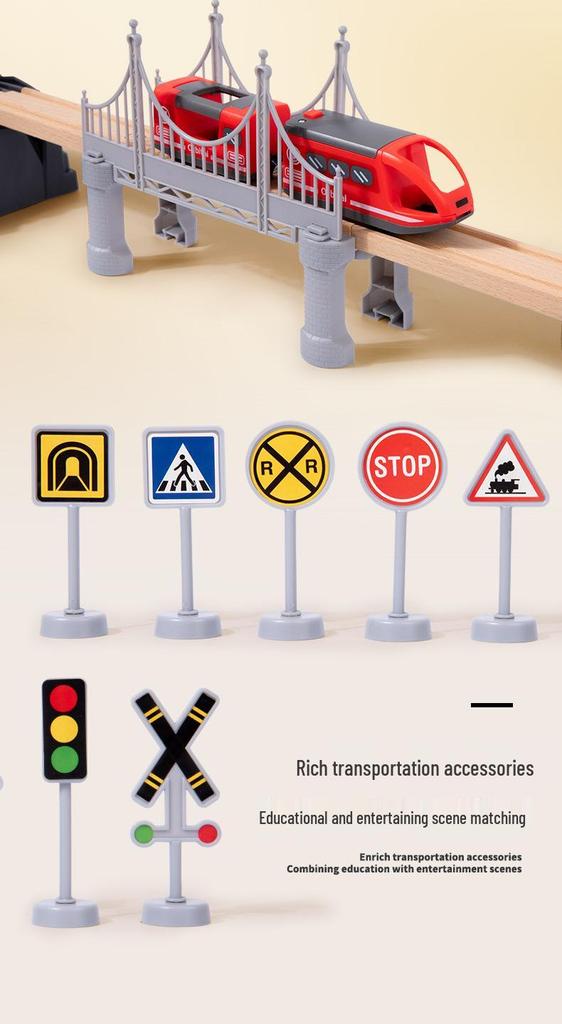 Children's Wooden Electric Train Set with Track - Interactive Educational Toy