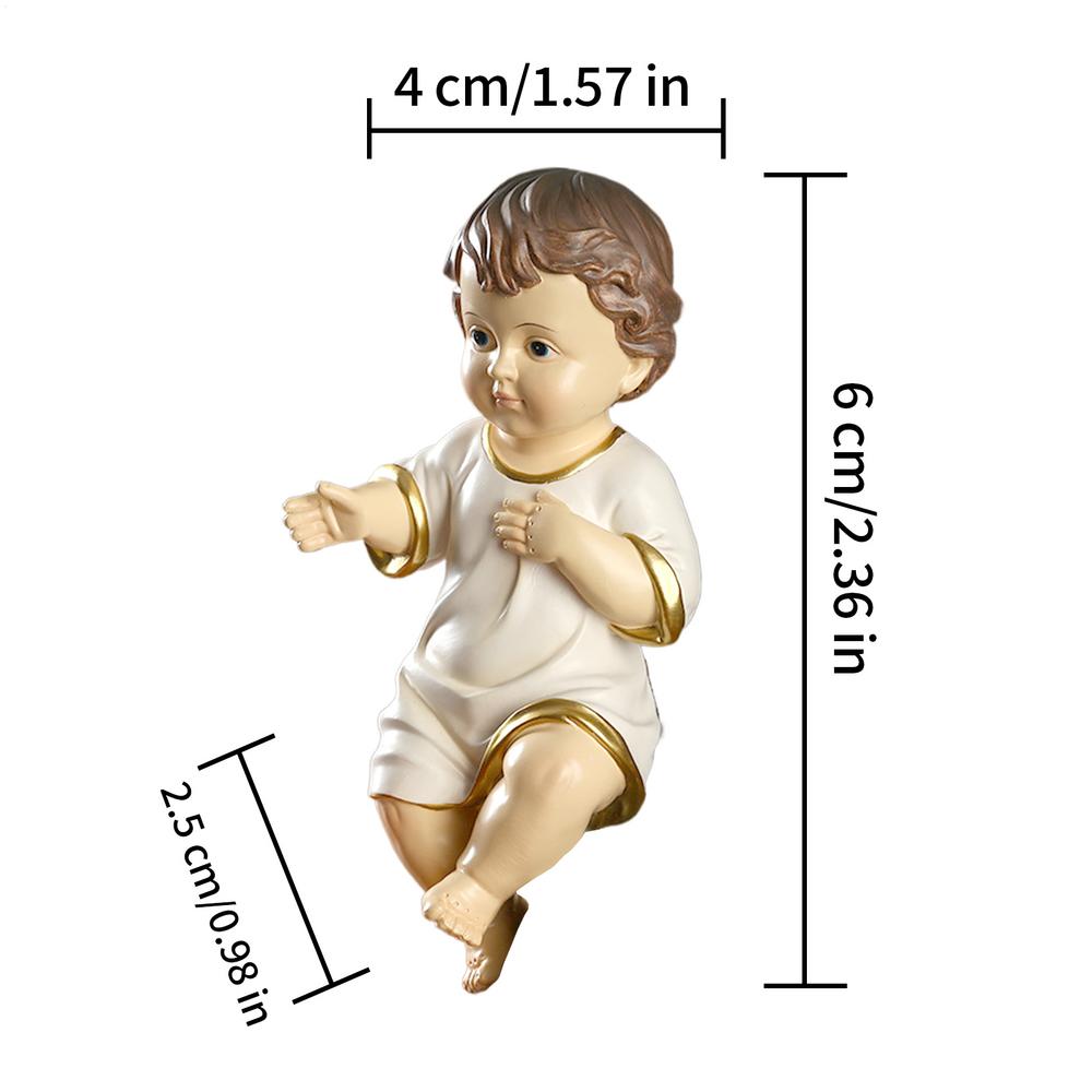 Фигурка Младенца Иисуса Религиозное украшение Христианское Католическое Ясли Мини-куклы Иисуса Смола Рождественское Украшение для дома и рабочего стола