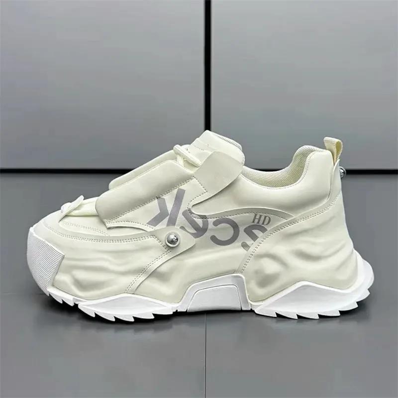 Platform Sneakers for Mens Fashion Designer Casual Leather Shoes for Man Chunky Height Increased Mens Sneakers Zapatillas Hombre