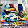 1PC Custom Name "Dynamic Soccer Artwork" Outdooor Flannel Blankets Throw Blanket All-Season Throw Gift Bedspread for Couch, Bed, Camping Holiday Birth