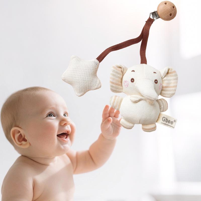 Gbee Organic Cotton Wooden Baby Rattle: Newborn Soothing Crib Toy for Early Education
