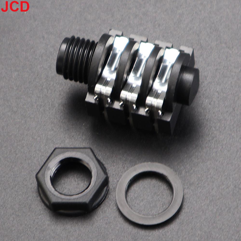 

JCD 5pcs 6.35mm Jack 1/4 6Pin Stereo Female Headphone Socket Audio Plug Microphone Jack Thread PCB Panel Mount Connectors