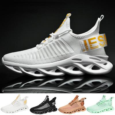 Men's Fashion Flying Woven Breathable Mesh Sneakers Outdoor Running Shoes Large Sizes 39-46
