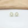 Mini Imitation Pearl Hollow Round Circle Geometry Stud Earring for Women Jewelry Christmas Girl Gift