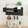 Wall-Mounted Key Rack With Hooks Wooden Storage Rack For Entryway Kitchen And Living Room