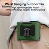 Electric Cooling Fan Waist Clip with LED Light 5 Speed Adjustable Portable 10000mAh Rechargeable Wearable Multifunctional Heatstroke Prevention Belt