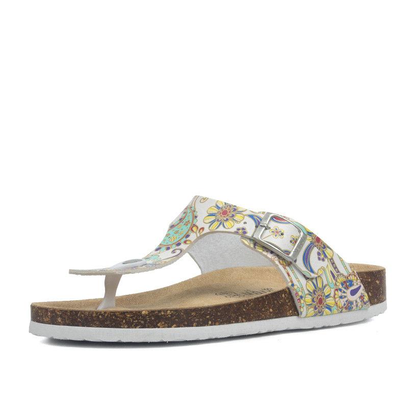 Fashion New Summer Cork Slippers Shoe Women Casual Mixed Color PU Flip Flops Holiday Beach Slides Flat With Plus Size 35-45
