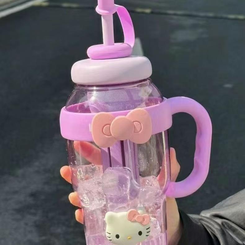Large-Capacity Water Cup, High-Value Male And Female Big Mac Ice Cup With Handle And Straw, Summer Plastic Water Cup