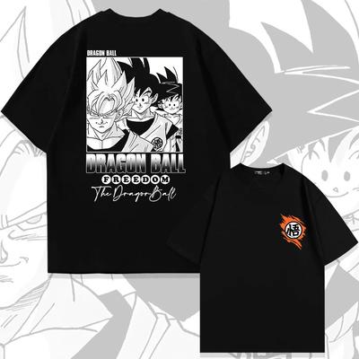 2025 MINISO Anime Dragon Ball T-Shirt Goku Cartoon Summer T Shirt Children's T-shirt Outdoor Casual Parent-child Tops Trendy Children's Tshirts