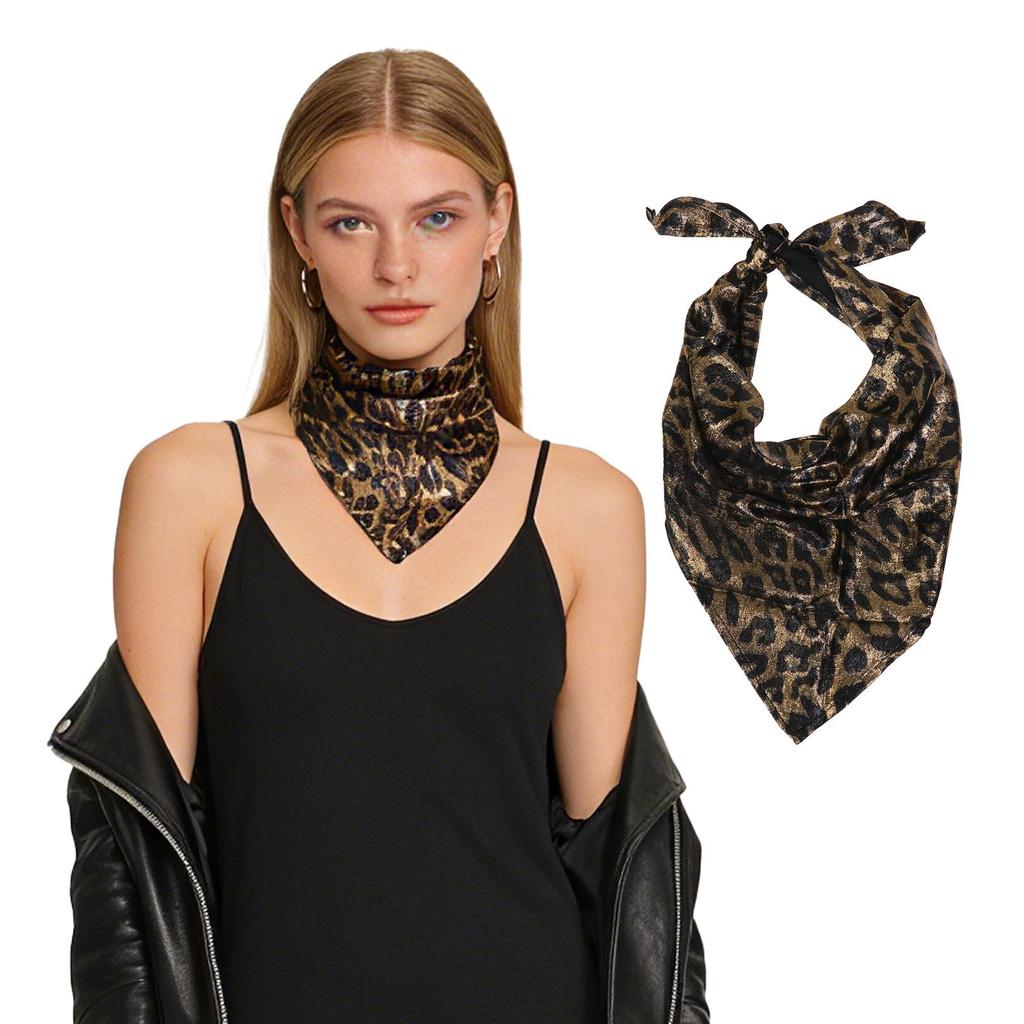 Y2K Metallic Triangle Bandana, High Gloss Punk Head Scarf for Women