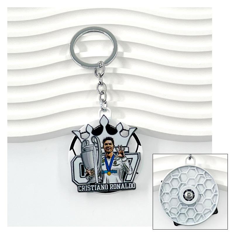 Chelsea AC Milan Barcelona Messi Real Madrid Ronaldo Football Keychain Turning Fan Pendant Blind Box Gift