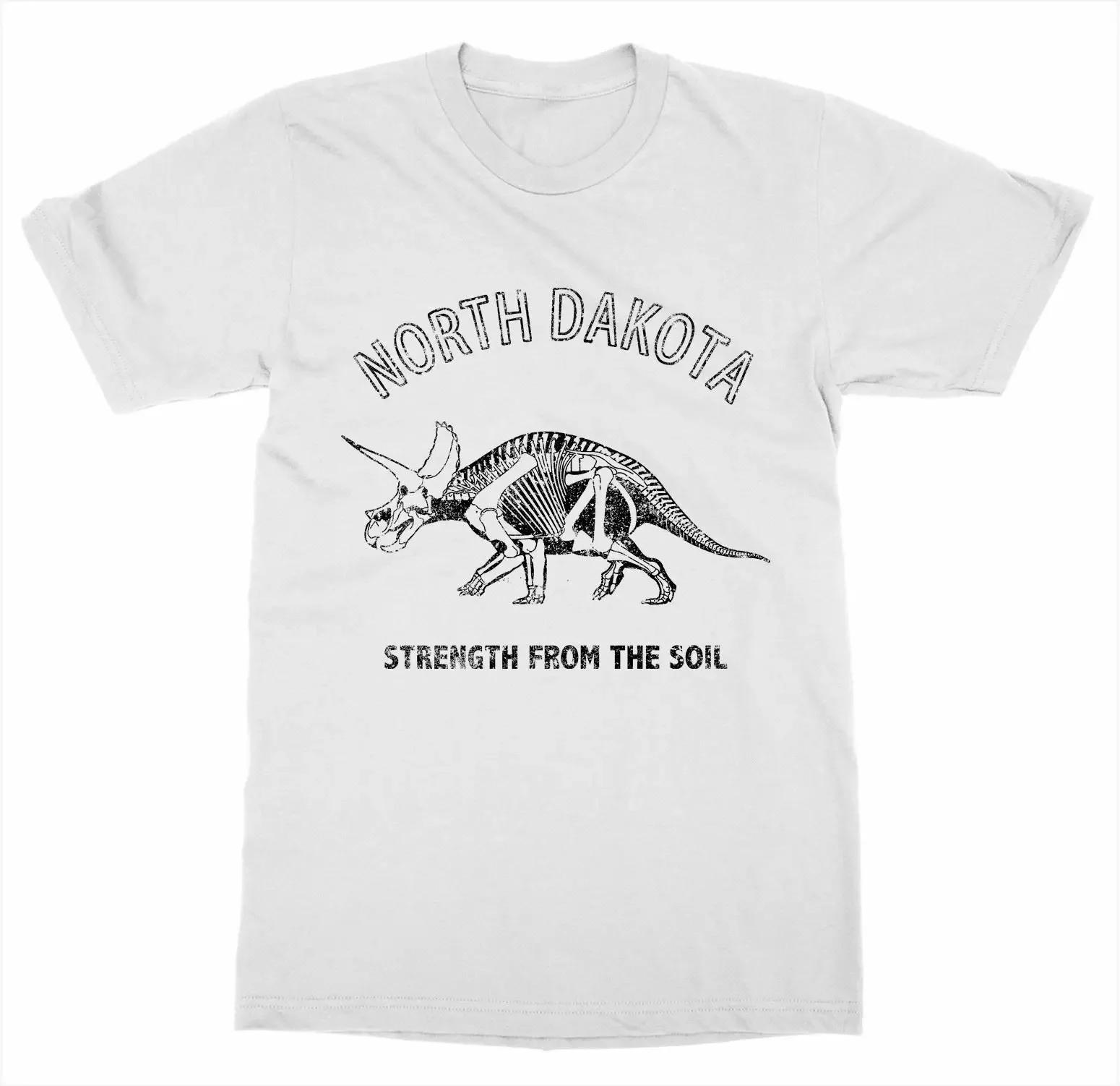 

North Dakota Dinosaur Fossils TShirt 100 Cotton ONeck Summer Short Sleeve Casual Mens Tshirt Size S3XL S