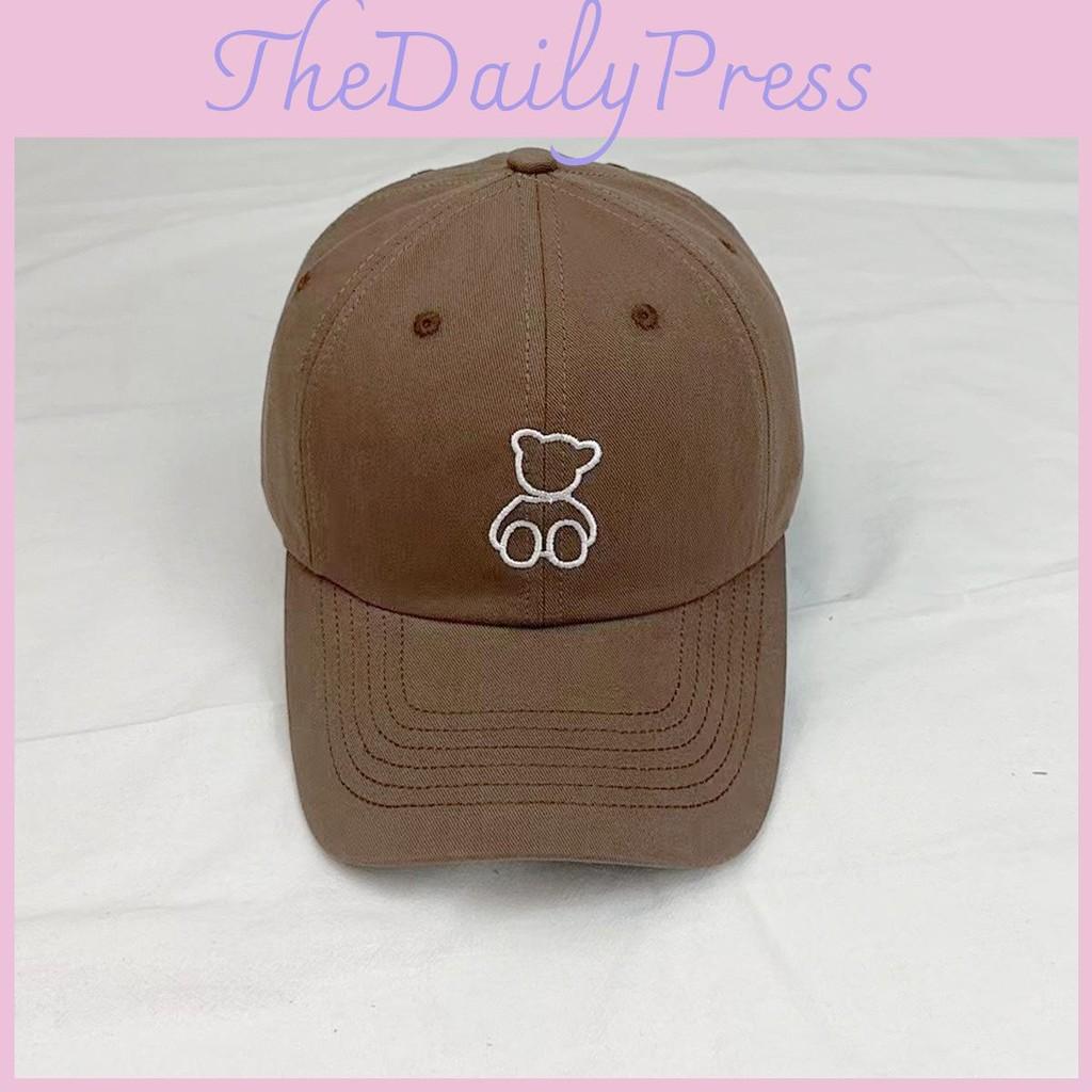 Embroidery Bear Duck Cap Encircle Female Curved Eaves Outdoor Breathable Shade