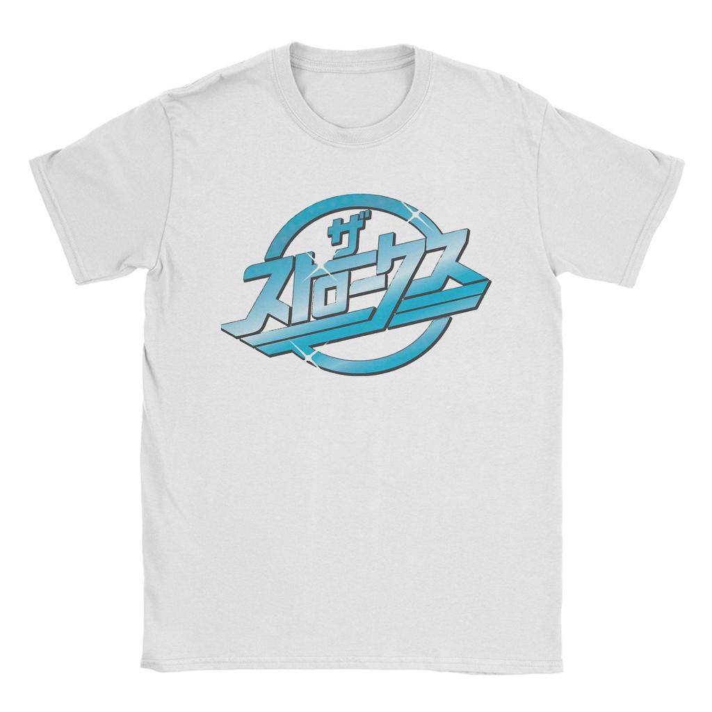 The Strokes Band T Shirts for Men Pure Cotton Funny TShirts Round Neck Tees Short Sleeve Clothing Printing