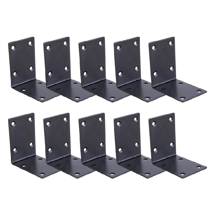 10pcs Heavy Duty Steel L Angles Brackets with Not rusts Coating Wood Shelf Support Outdoor Metal Brackets set for Wood