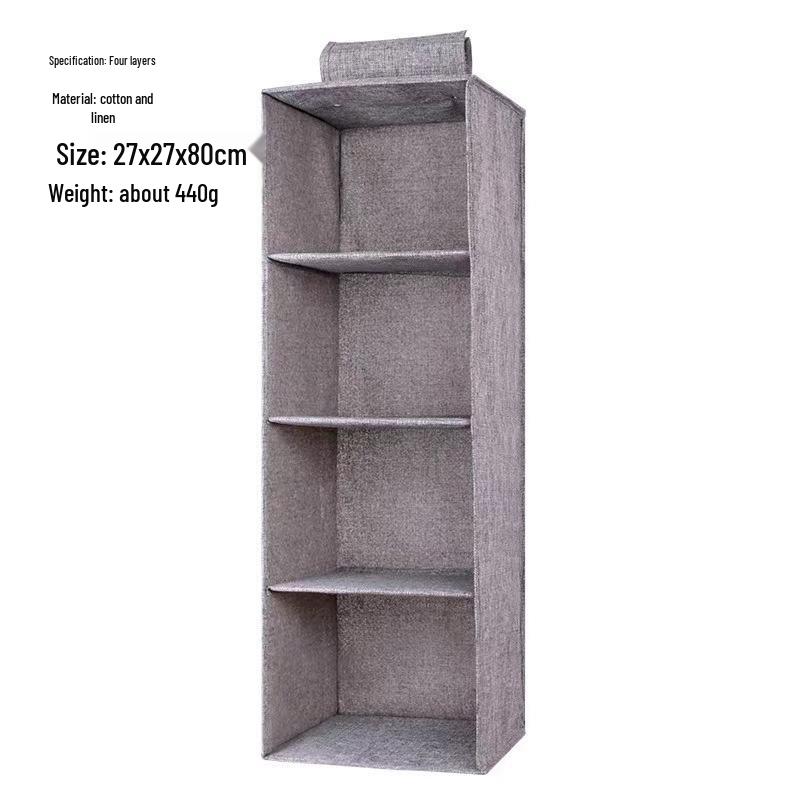 

Многослойный подвесной органайзер для гардероба, нетканые складные тканевые сумки для хранения одежды и мелочей Beige