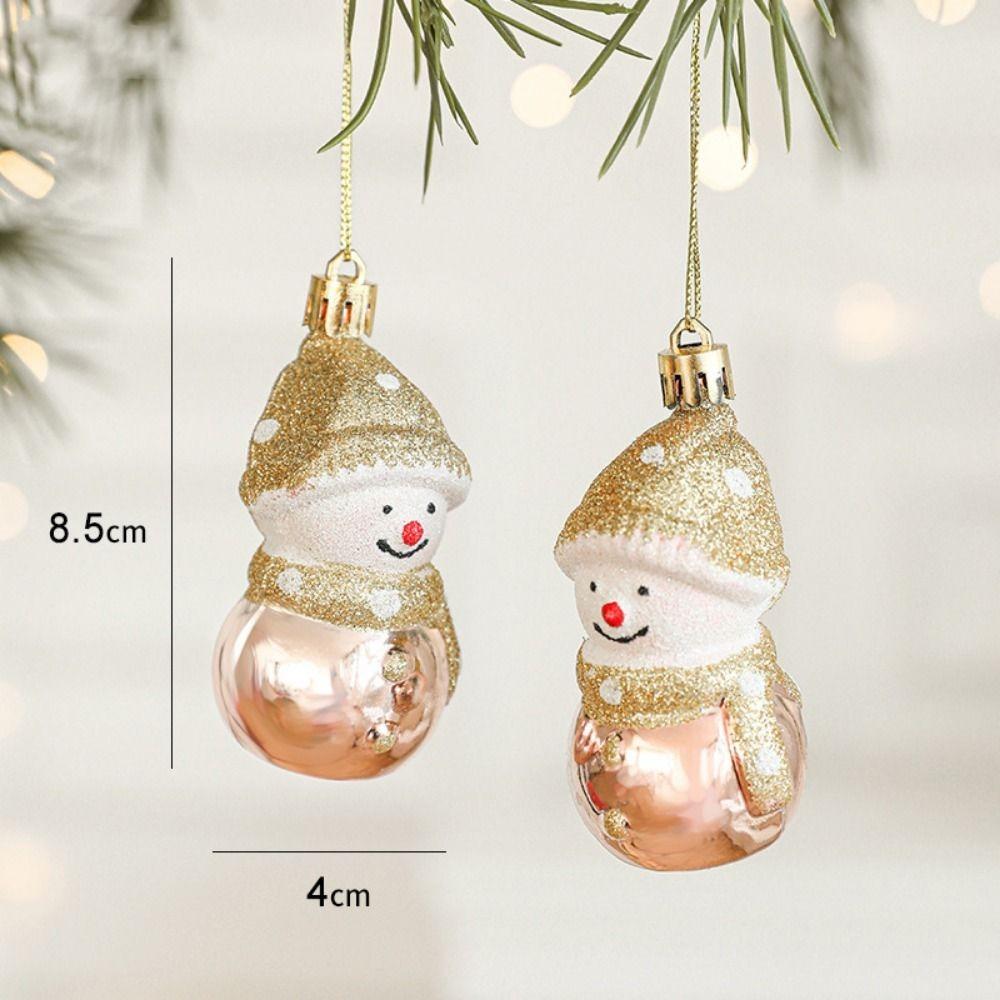 2PCS Red&white Christmas Hanging Decoration Plastic Santa Clause Christmas Tree Ornament Festival Party Supplies Xmas Baubles