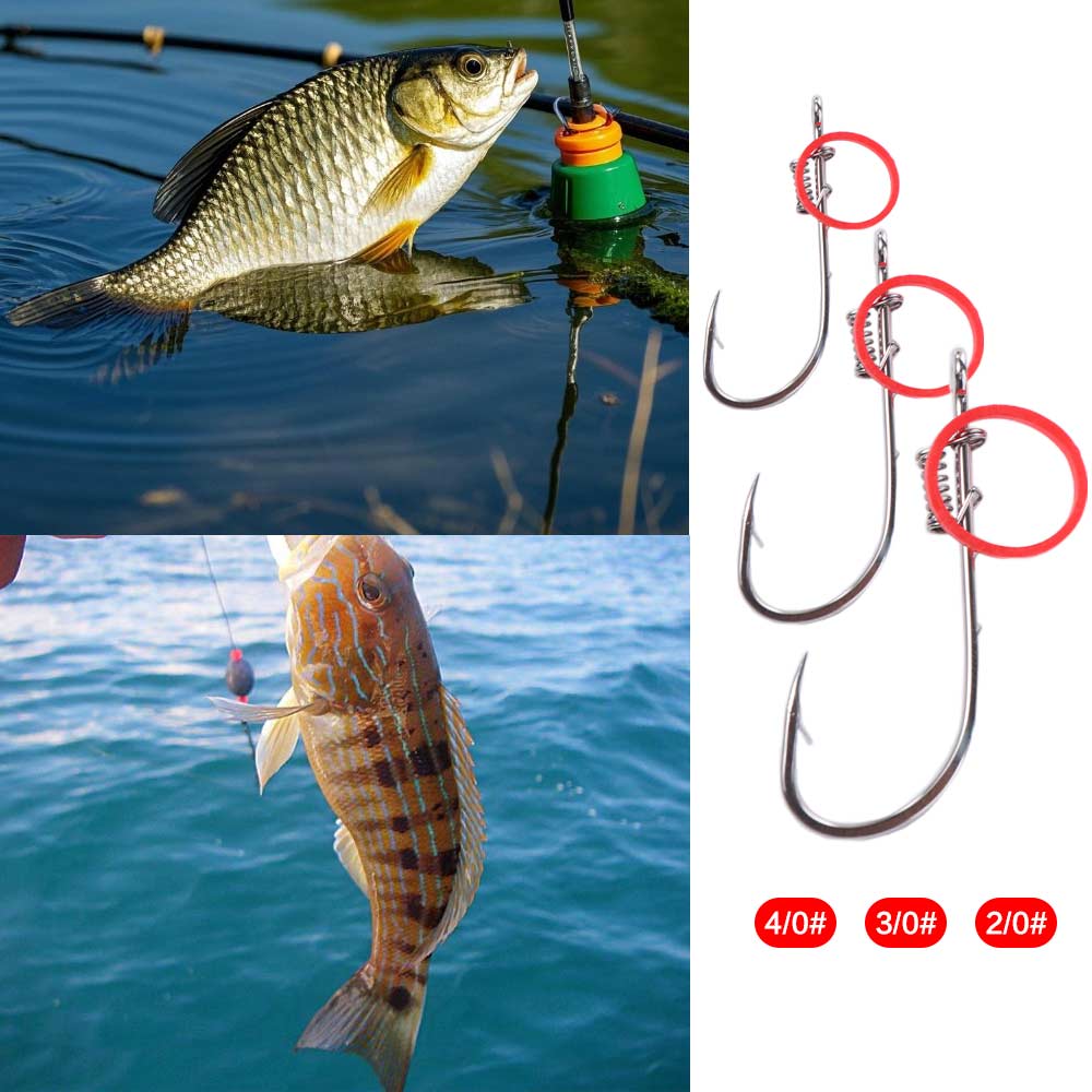 Single Hook Fishing Fixed Hooks Carbon Steel Barbed Fishhook Live Shrimp Fishing Hooks  Live Bait