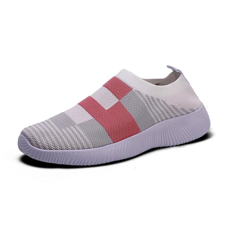 

2025 Кроссовки Женские Обувь для ходьбы Женская Легкие Лоферы Теннисные Повседневные Женская Мода Слипоны Носки Вулканизированная Обувь Большой Размер 36