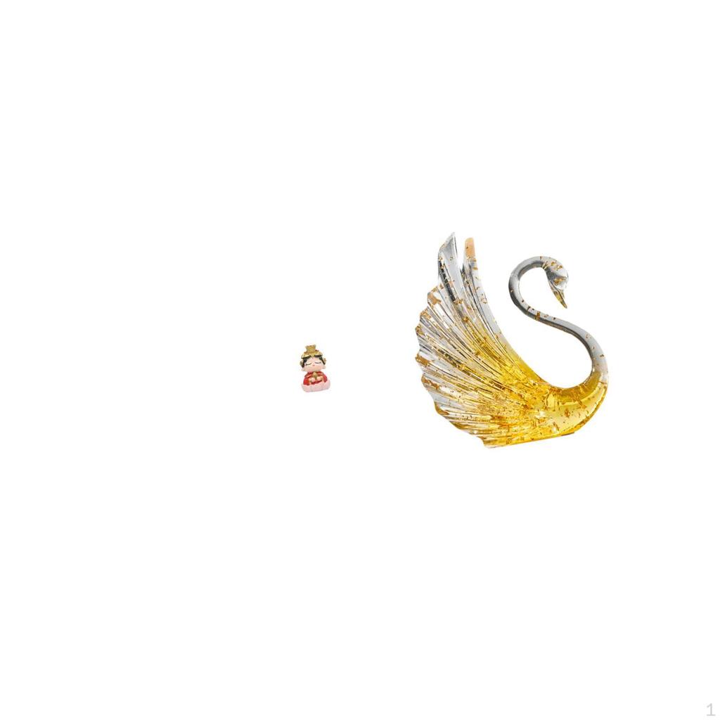 Resin Figurine Mother Swan Statue Collectible Birthday Gift Sculpture Tabletop Ornament for