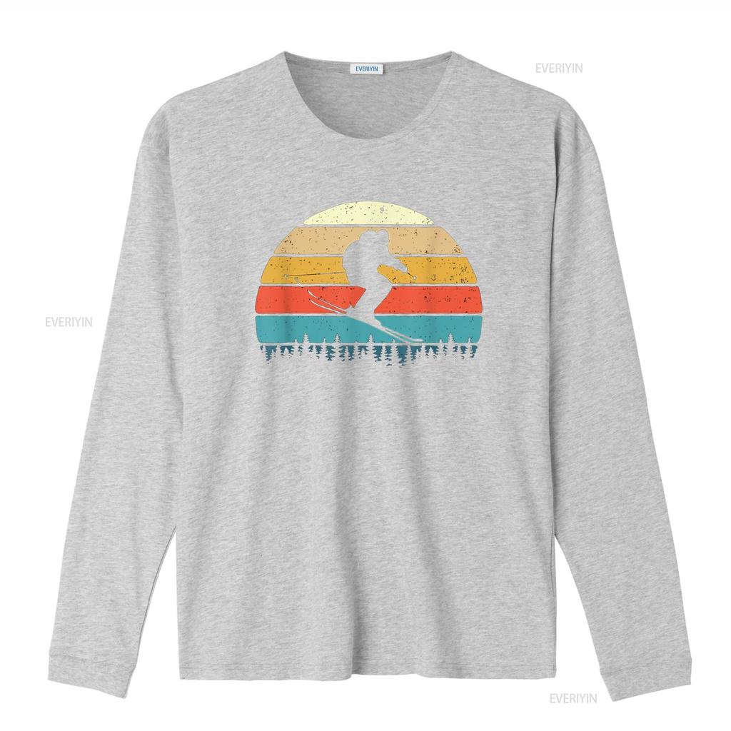 Retro Skier Skiing Winter Sports Ski Lover T Shirt vintage Washed designer clothes Stretched streetwear graphic Unisex
