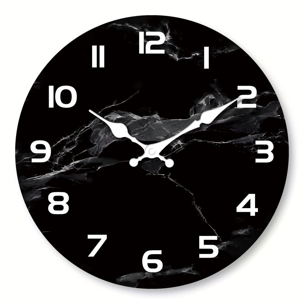 11-Inch hot-selling wood grain new silent wall clock without punching, living room bedroom creative wall-mounted retro clock