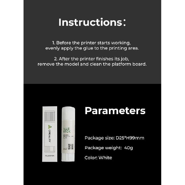 Creality Glue Stick For Build Plate Maintained Constant Adhesion for PLA/ABS/PETG/PC/PA/TPU 3D Printer Accessories