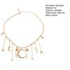 Star Moon Charms Necklace Boho Tassel Chain Choker Rhinestone Crescent Pentagram Fringe Charm Necklace for Women Dates Parties Jewelry