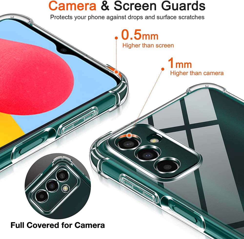 Shockproof Clear Case For Samsung S23 S22 Ultra S21 S20 Fe A14 A24 A34 A54 A13 A23 A33 A53 A12 A22 A32 A52 Thick Shockproof Soft Silicone Phone Cover