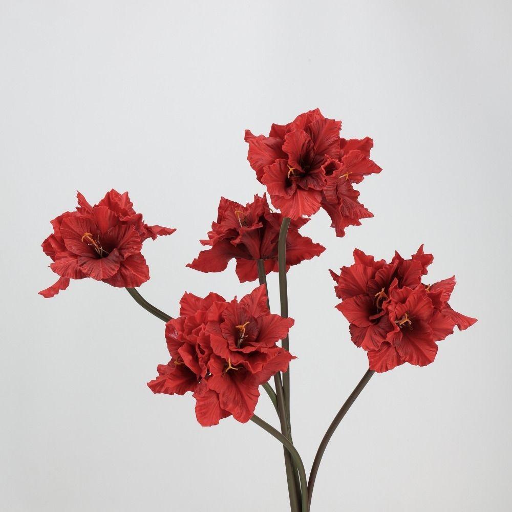 Fleurs Artificielles Clivia Miniata Multicolores Toucher Réel Pétales en Soie PU Fleur de Simulation Longue Tige Fausse Fleur Cadeau