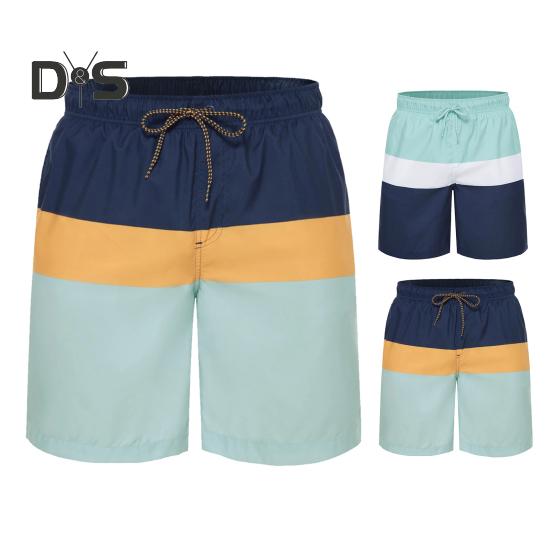 Men Shorts 3D Printing Design Elastic Waist Breathable Quick Dry Stretch Swim Trunks Beach Shorts with Adjustable Drawstring