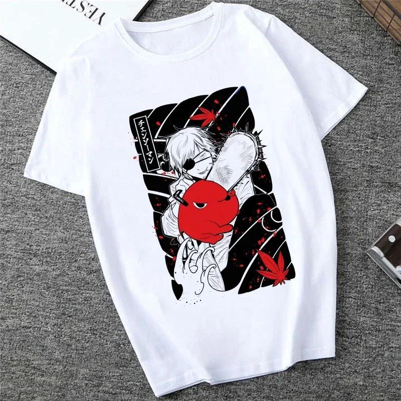 Denji Unisex T-shirt, Japanese Anime, for Men and Women, Funny, Featuring the Character Pochita Makima, Graphic T-shirt, Wome