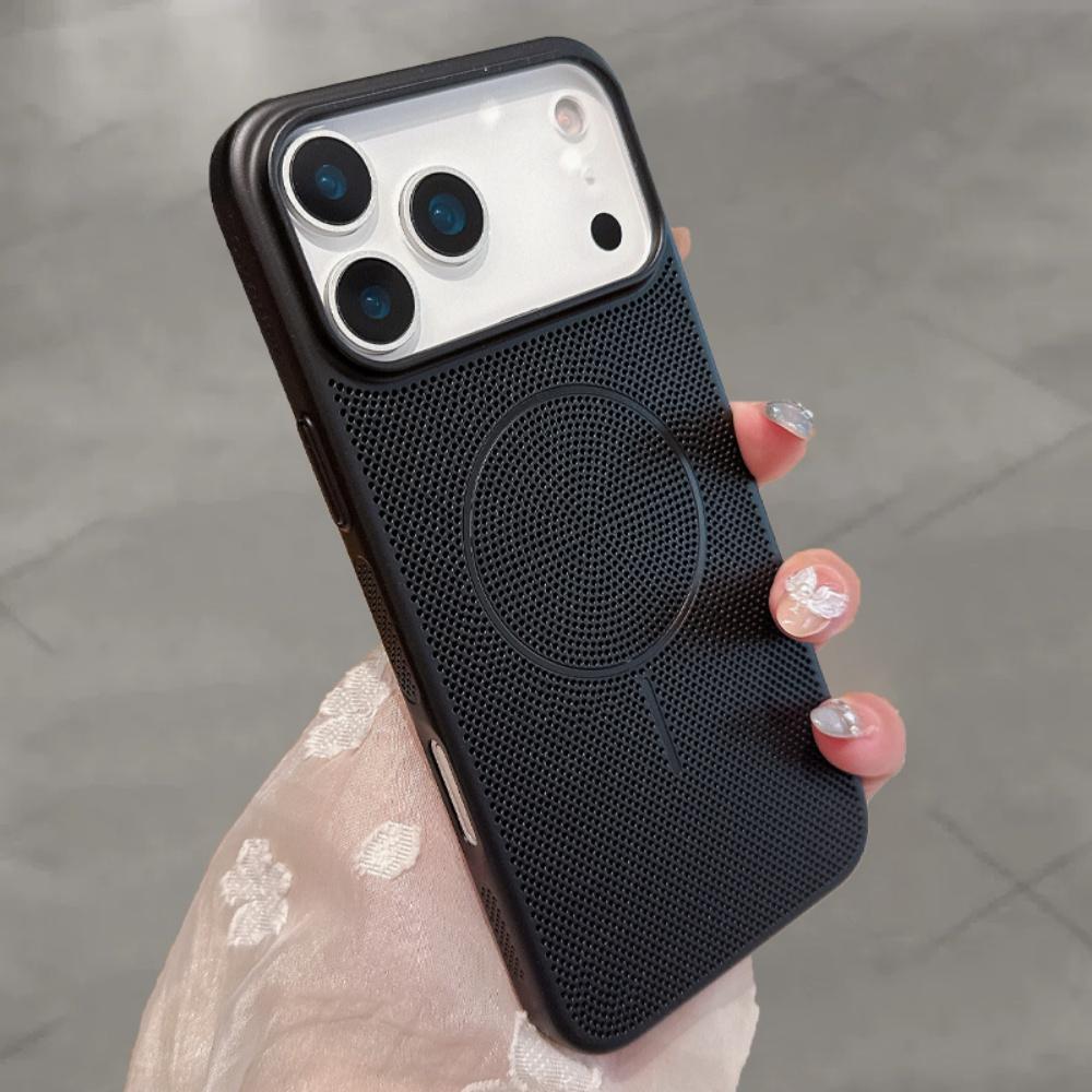 

Breathable Fluorescence Magnetic Cooling Case for iPhone 17 Air 16 15 Pro Max 14 Plus 13 12 11 Hard Shockproof for Magsafe Cover iPhone17 Pro