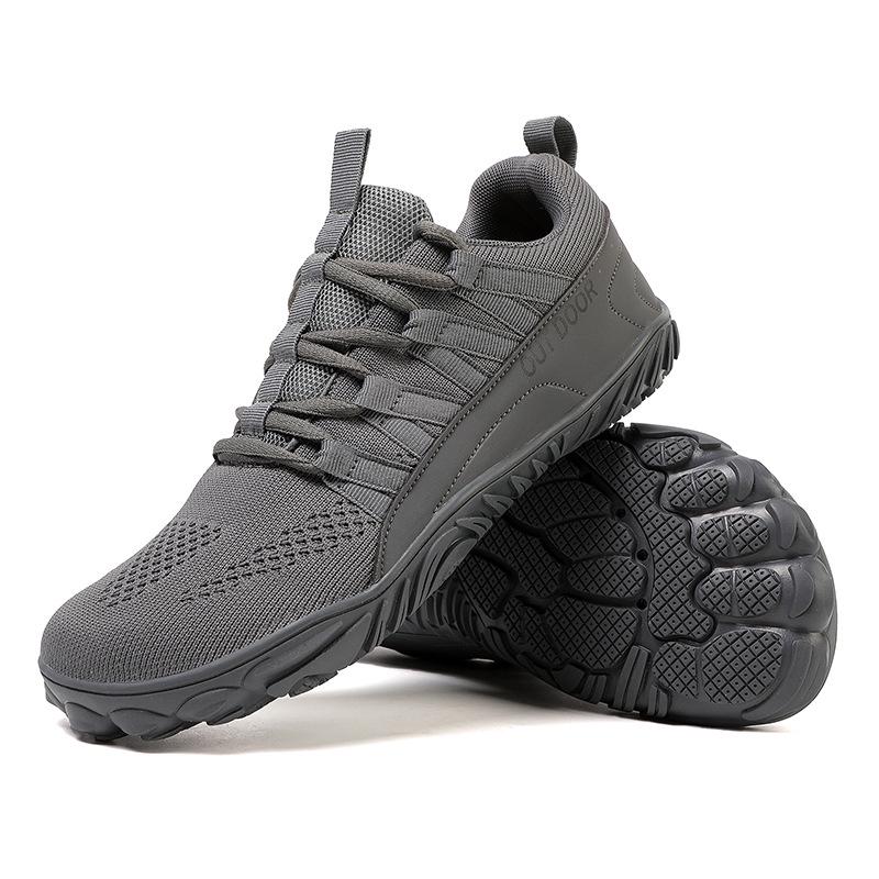 Scarpe da Escursionismo e Ciclismo da Uomo Antiscivolo a Cinque Dita con Punta Larga in Fly-Knit