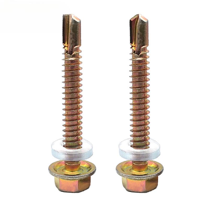 Sechskant-Selbstbohrschraube für Farbstahl und Dachziegel aus Harz mit verlängerter Bohrspitze