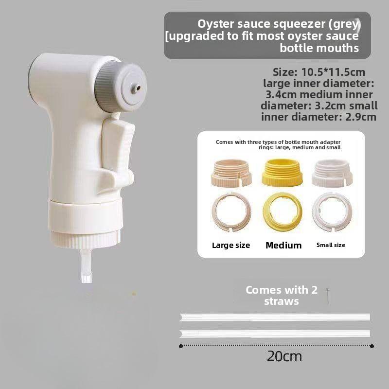 Single-hand Oyster Sauce Press Pump Head Oil Bottle Spout Oil Consumption Press Nozzle Extruder Household Press-type Oil Bottle Universal серый