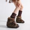 Retro-Samt, verdickte, dicke Sohle, Schneestiefel für Damen, warme Woll-Baumwollstiefel für den Winter