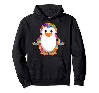Penguin Jigsaw Puzzle Autism Puzzle Apparel Girls and Boys Hoodie