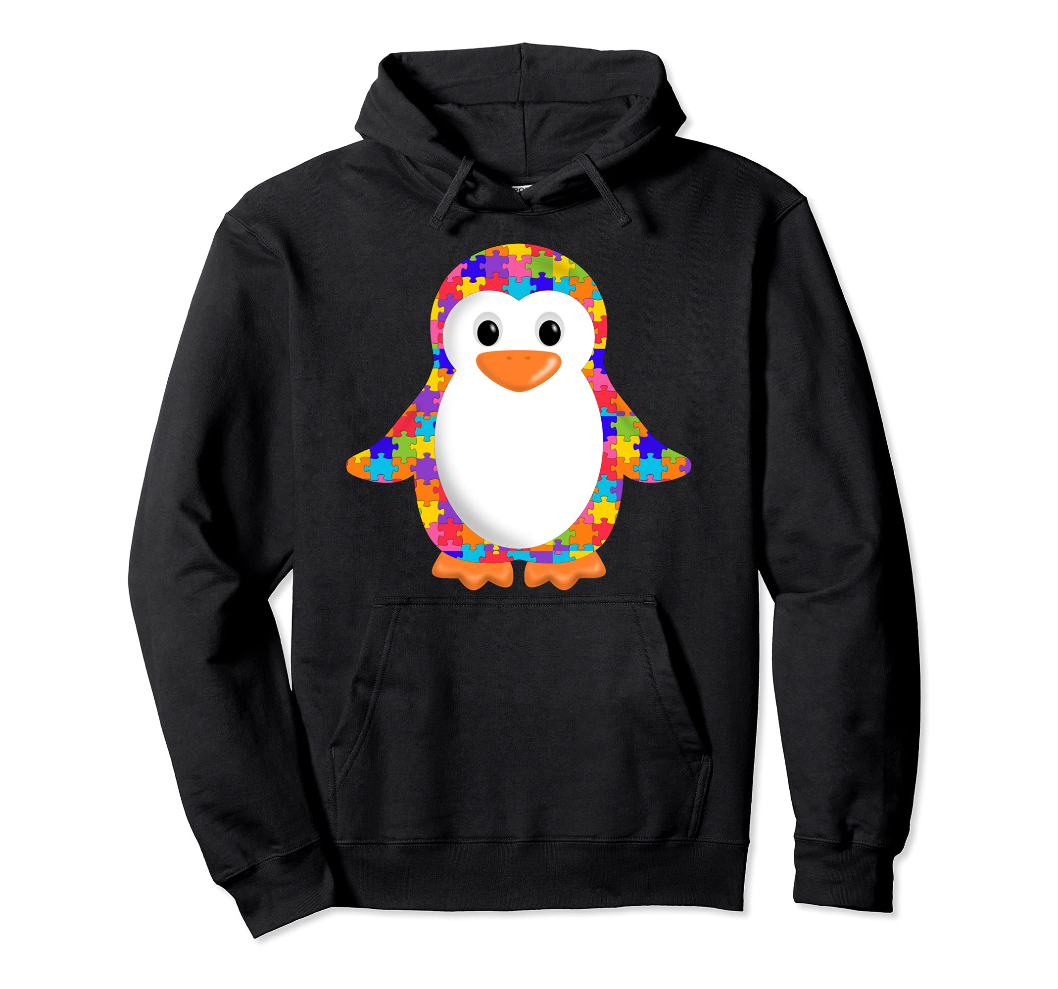 

Penguin Jigsaw Puzzle Autism Puzzle Apparel Girls and Boys Hoodie