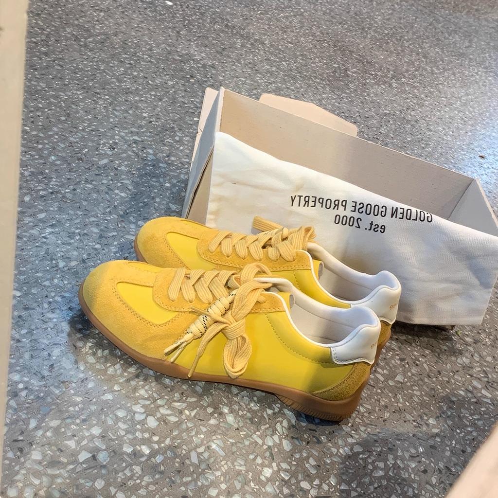 Retro Color Matching German Training Shoes Women's 2025 Huge Good-looking Inner Height Increase Leather Platform Casual Sports Shoes Forrest Gump Sh