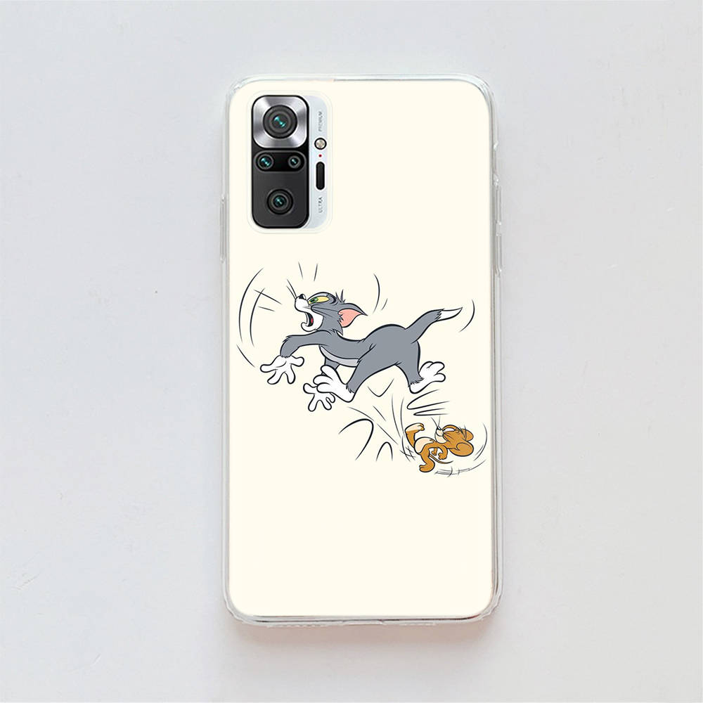 Transparent Case for Samsung A04 A14 A23 A34 A54 M23 M33 M52 M53 Realme Narzo 50 50I 50a Prime C35 C55 C30S 10 9 Pro T-92 Tom Jerry Cat